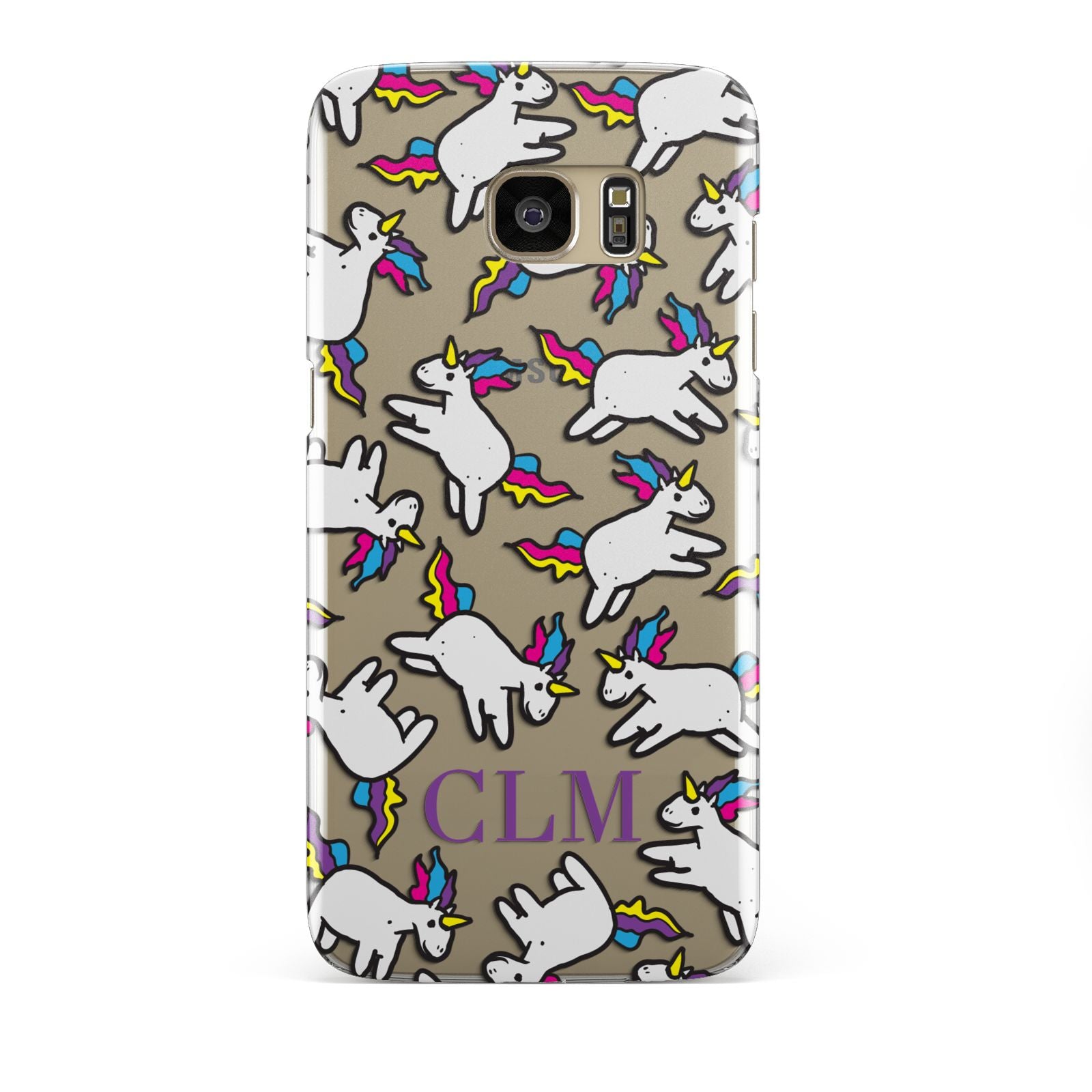 Personalised Unicorn With Initials Samsung Galaxy S7 Edge Case