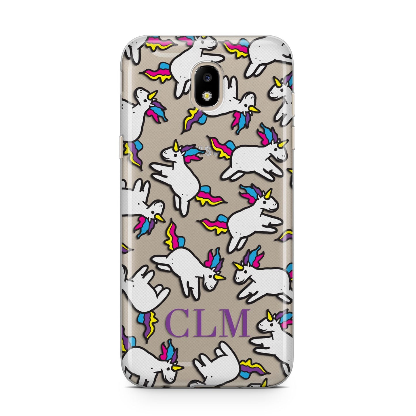 Personalised Unicorn With Initials Samsung J5 2017 Case