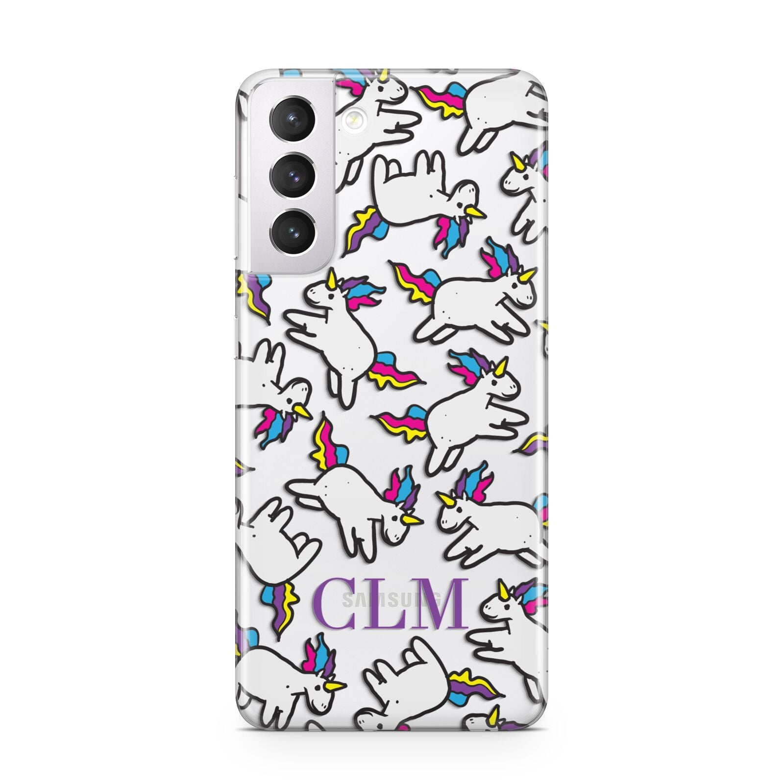 Personalised Unicorn With Initials Samsung S21 Case
