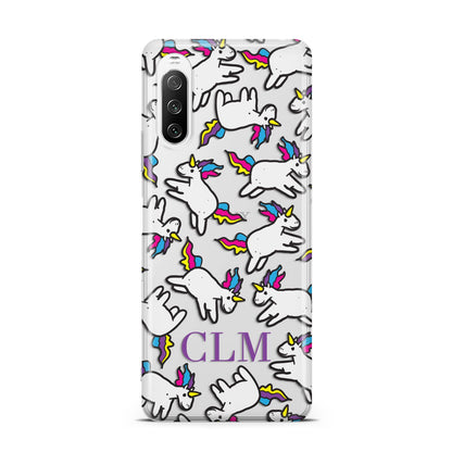 Personalised Unicorn With Initials Sony Xperia 10 III Case