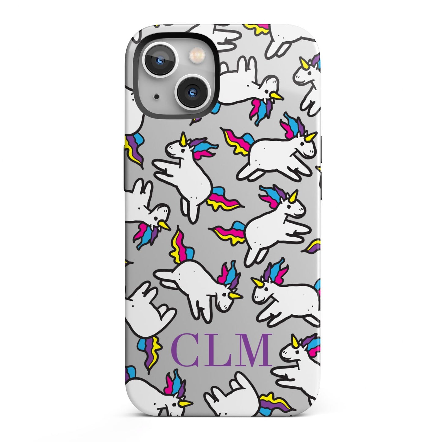 Personalised Unicorn With Initials iPhone 13 Full Wrap 3D Tough Case