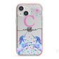Personalised Unicorn iPhone 13 Mini TPU Impact Case with Pink Edges