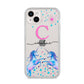 Personalised Unicorn iPhone 14 Plus Clear Tough Case Starlight