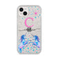 Personalised Unicorn iPhone 14 Plus Glitter Tough Case Starlight