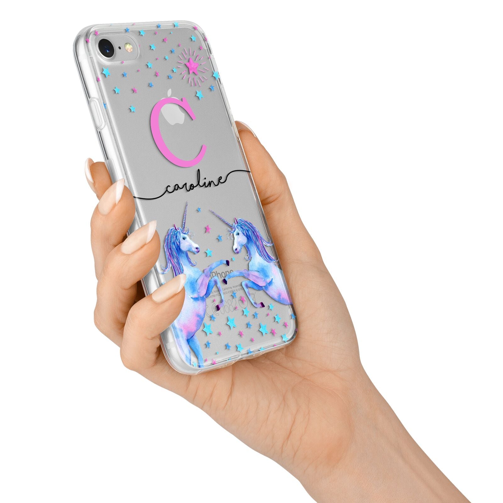 Personalised Unicorn iPhone 7 Bumper Case on Silver iPhone Alternative Image