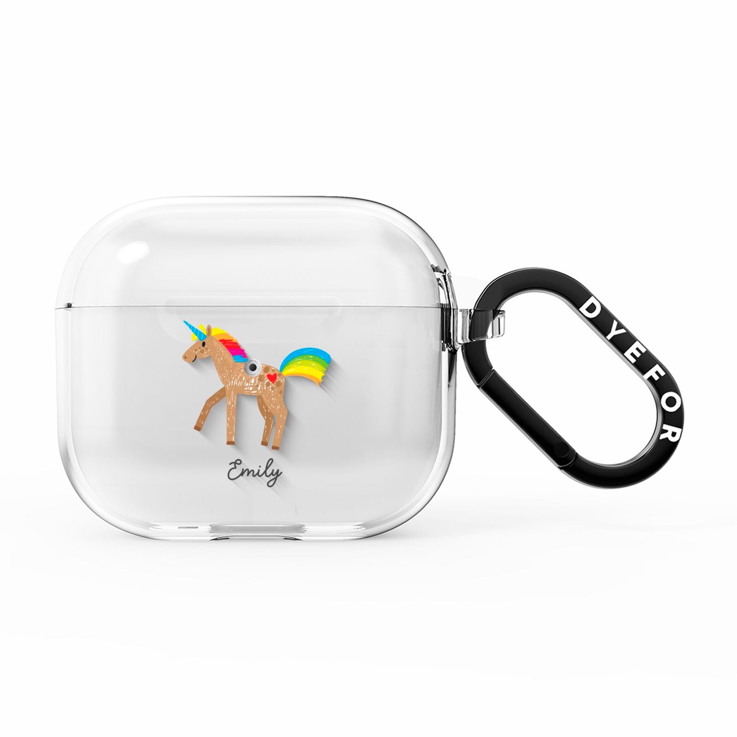 Personalised Unicorn with Name AirPods Clear Case 3rd Gen