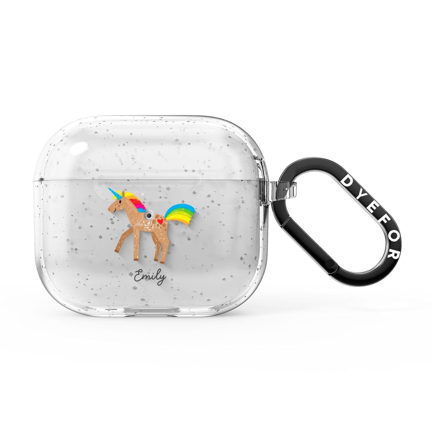 Personalised Unicorn with Name AirPods Glitter Case 3rd Gen