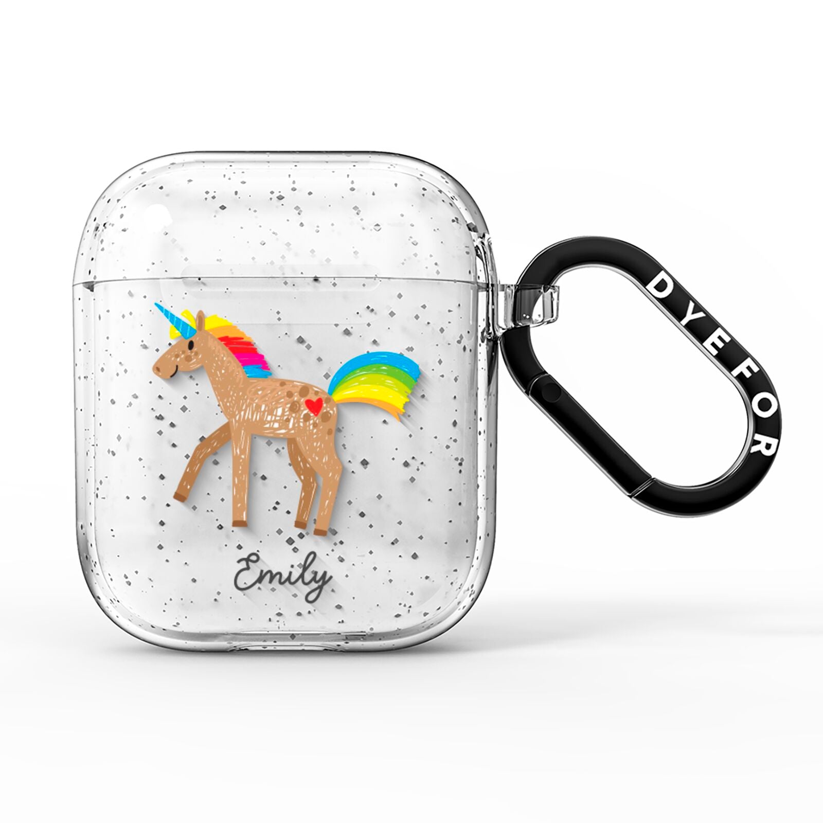 Personalised Unicorn with Name AirPods Glitter Case