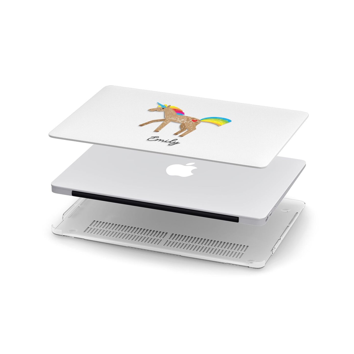 Personalised Unicorn with Name Apple MacBook Case in Detail