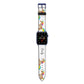 Personalised Unicorn with Name Apple Watch Strap with Blue Hardware