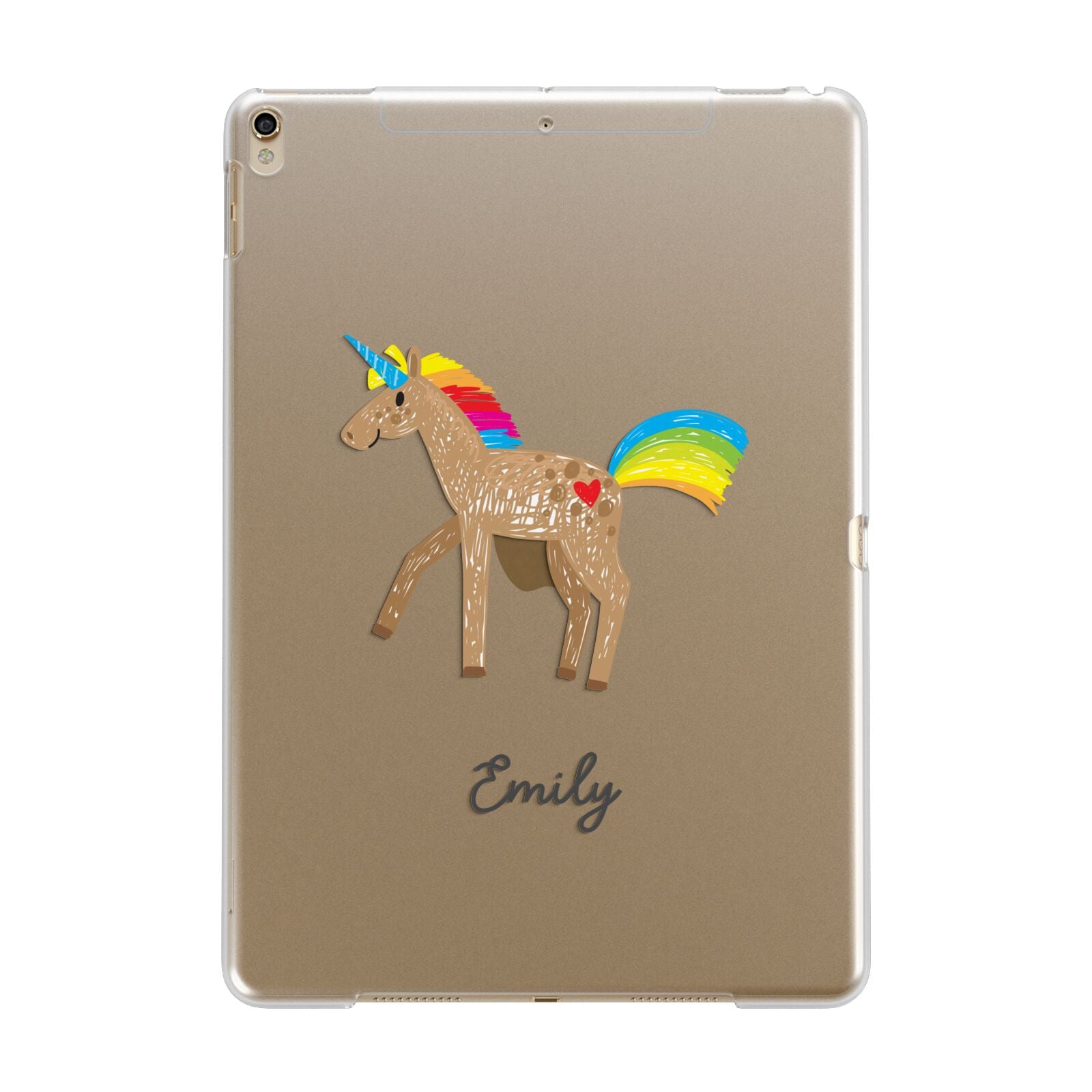 Personalised Unicorn with Name Apple iPad Gold Case