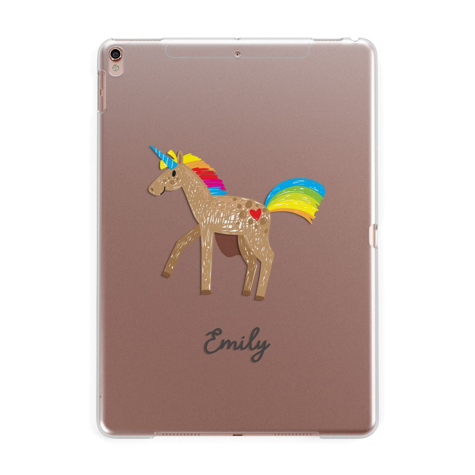 Personalised Unicorn with Name Apple iPad Rose Gold Case