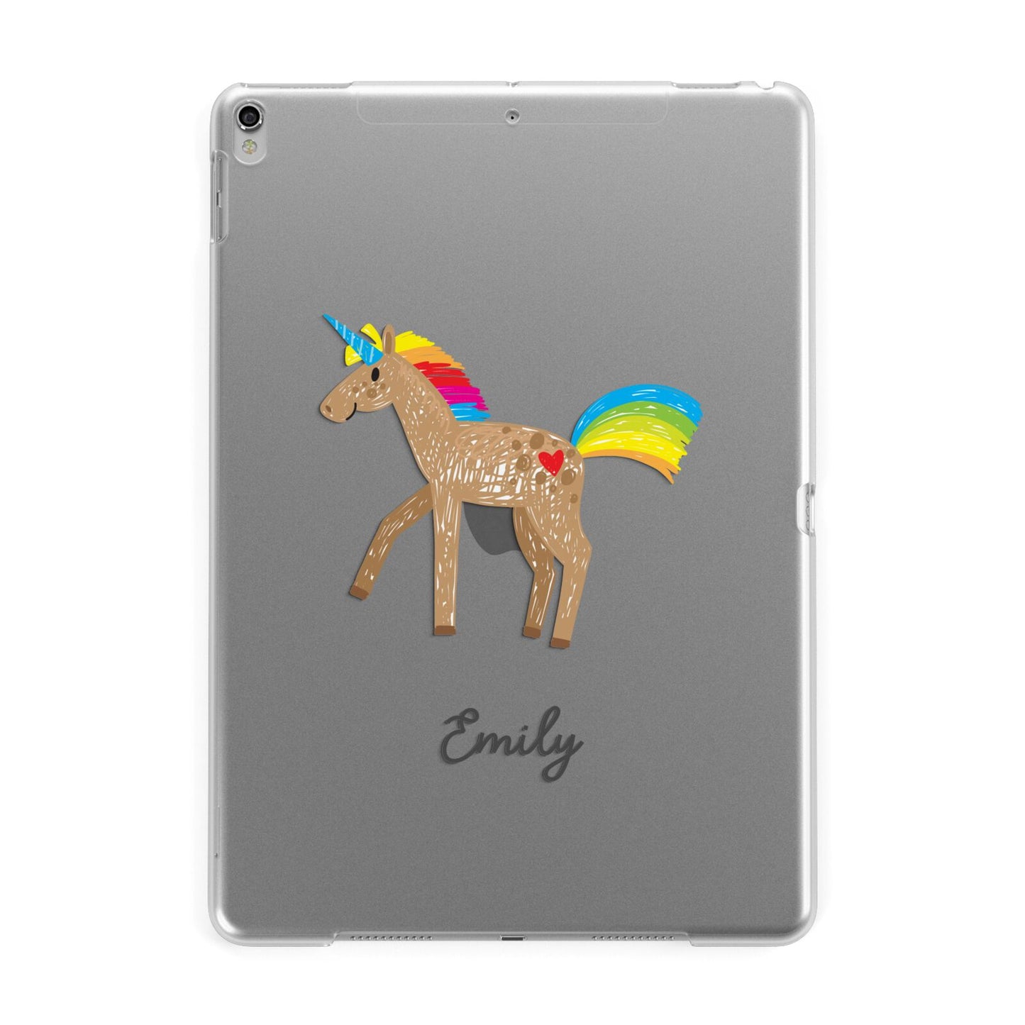 Personalised Unicorn with Name Apple iPad Silver Case