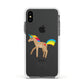 Personalised Unicorn with Name Apple iPhone Xs Impact Case White Edge on Black Phone