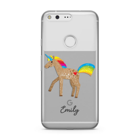 Personalised Unicorn with Name Google Pixel Case