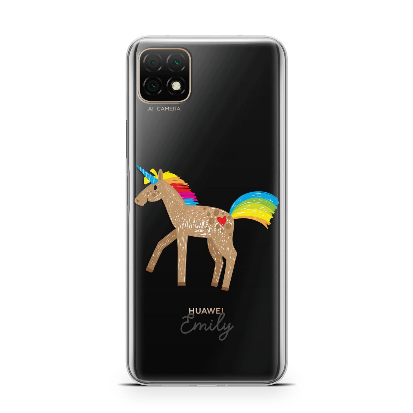Personalised Unicorn with Name Huawei Enjoy 20 Phone Case