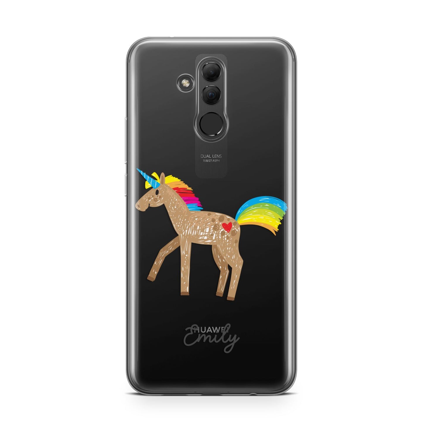 Personalised Unicorn with Name Huawei Mate 20 Lite