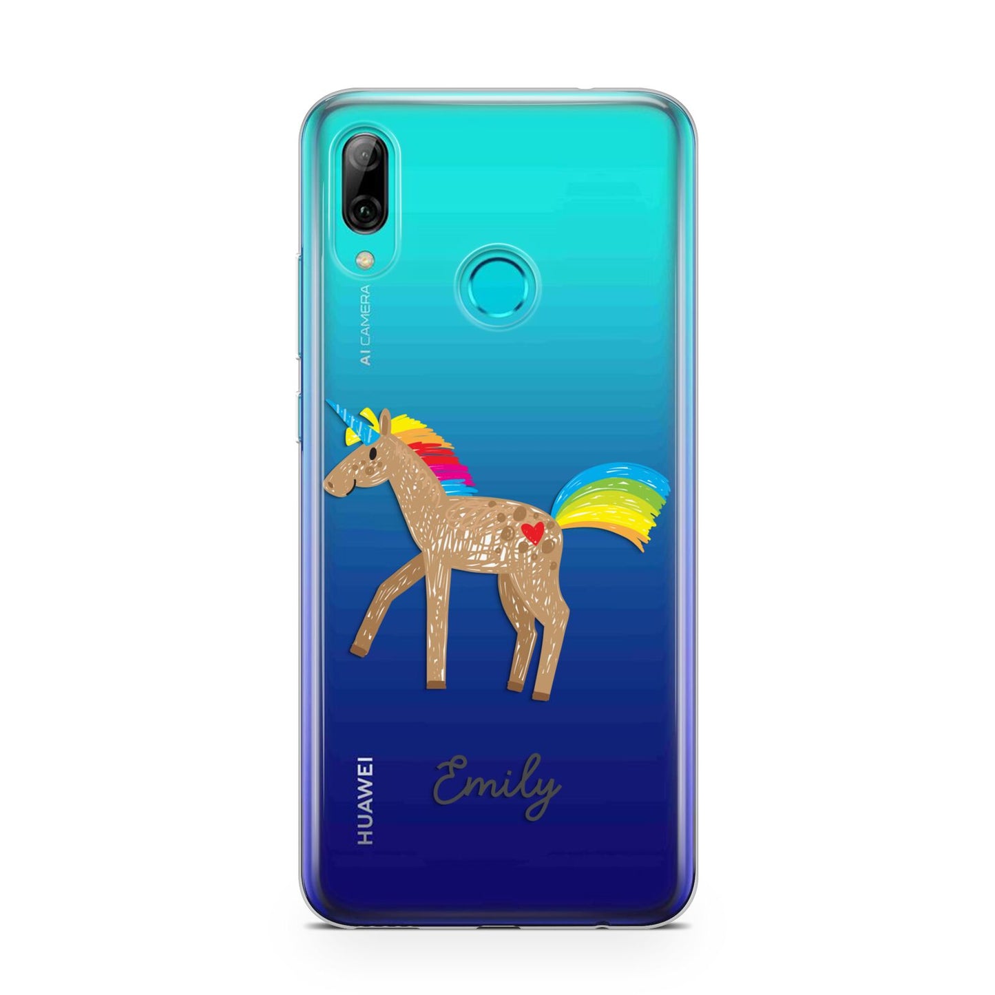 Personalised Unicorn with Name Huawei P Smart 2019 Case