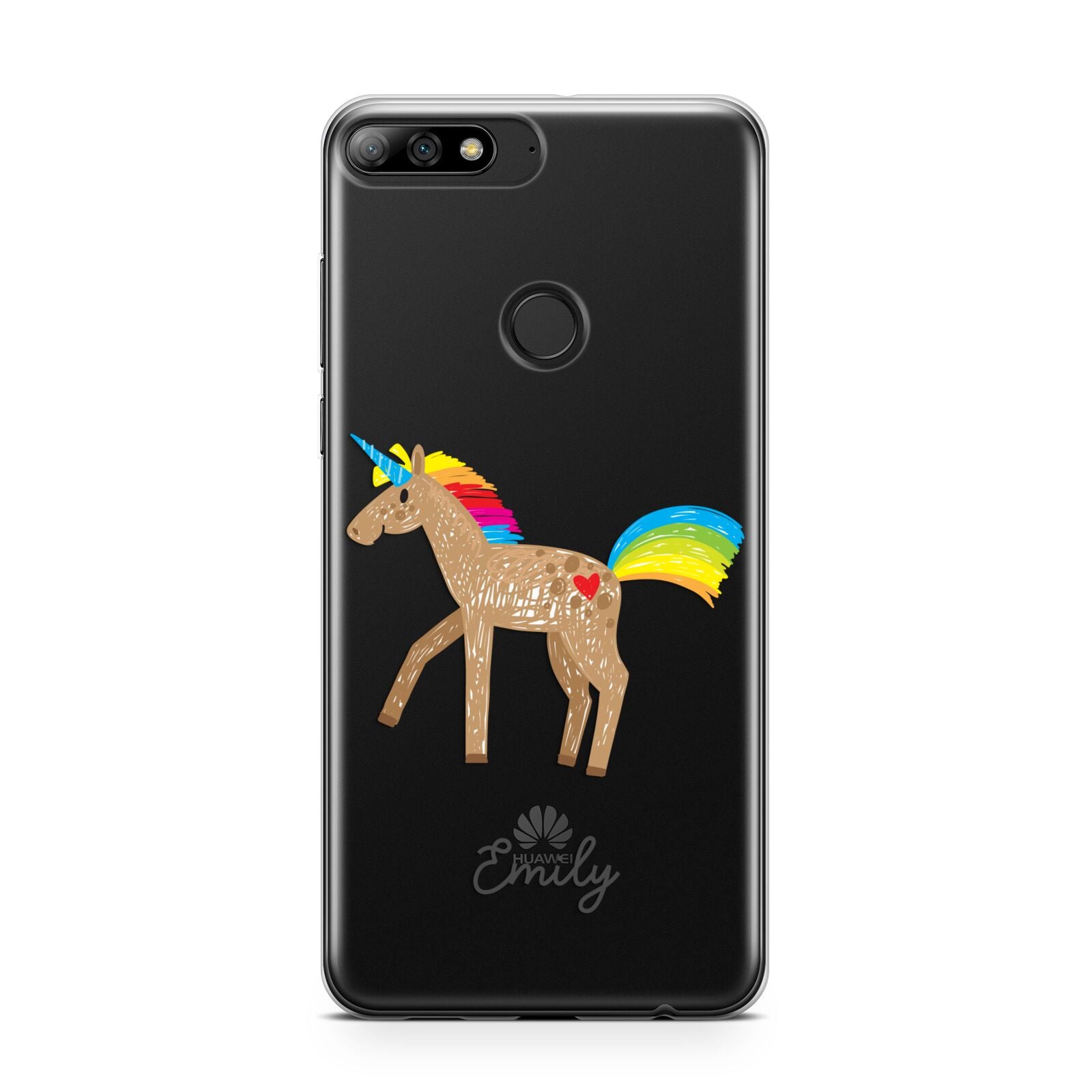 Personalised Unicorn with Name Huawei Y7 2018