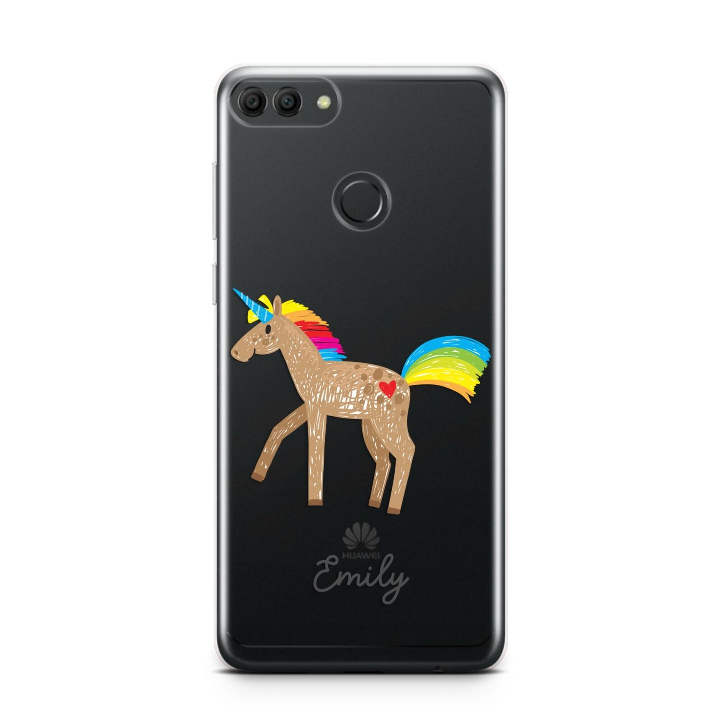 Personalised Unicorn with Name Huawei Y9 2018