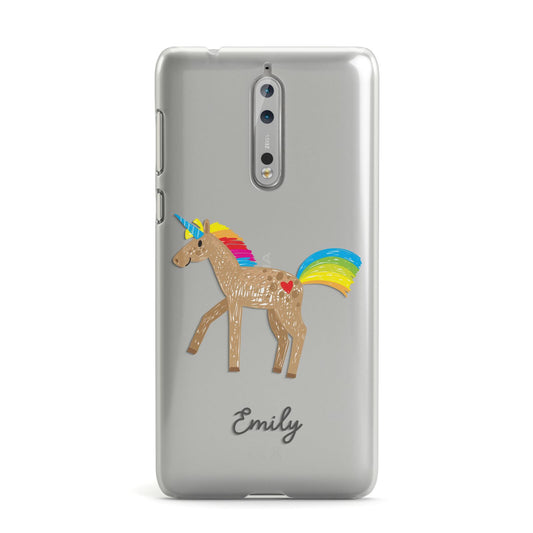 Personalised Unicorn with Name Nokia Case