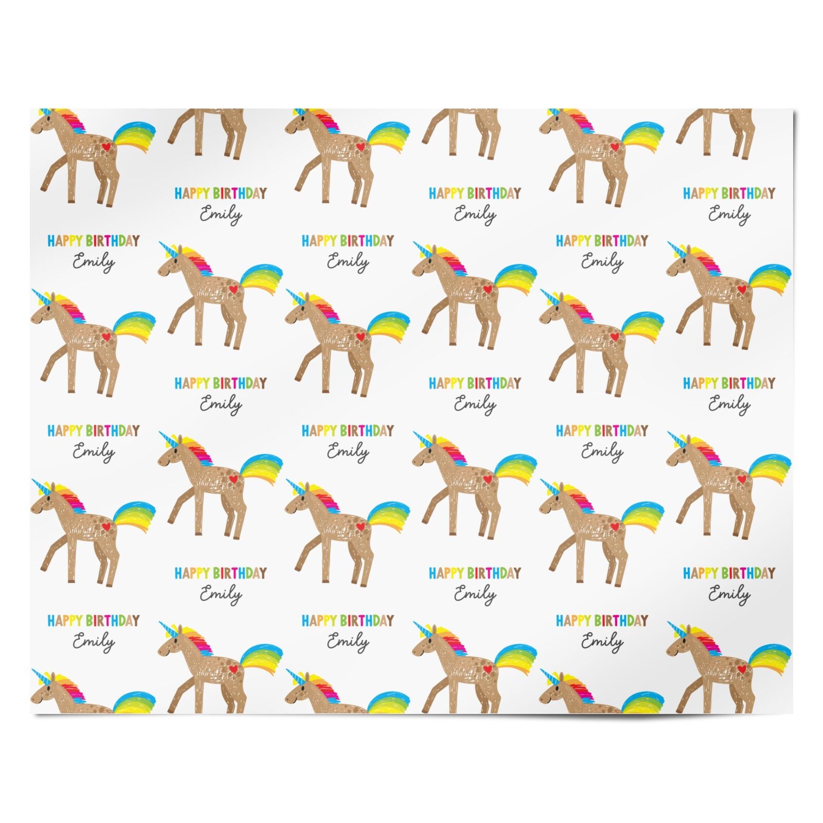 Personalised Unicorn with Name Personalised Wrapping Paper Alternative