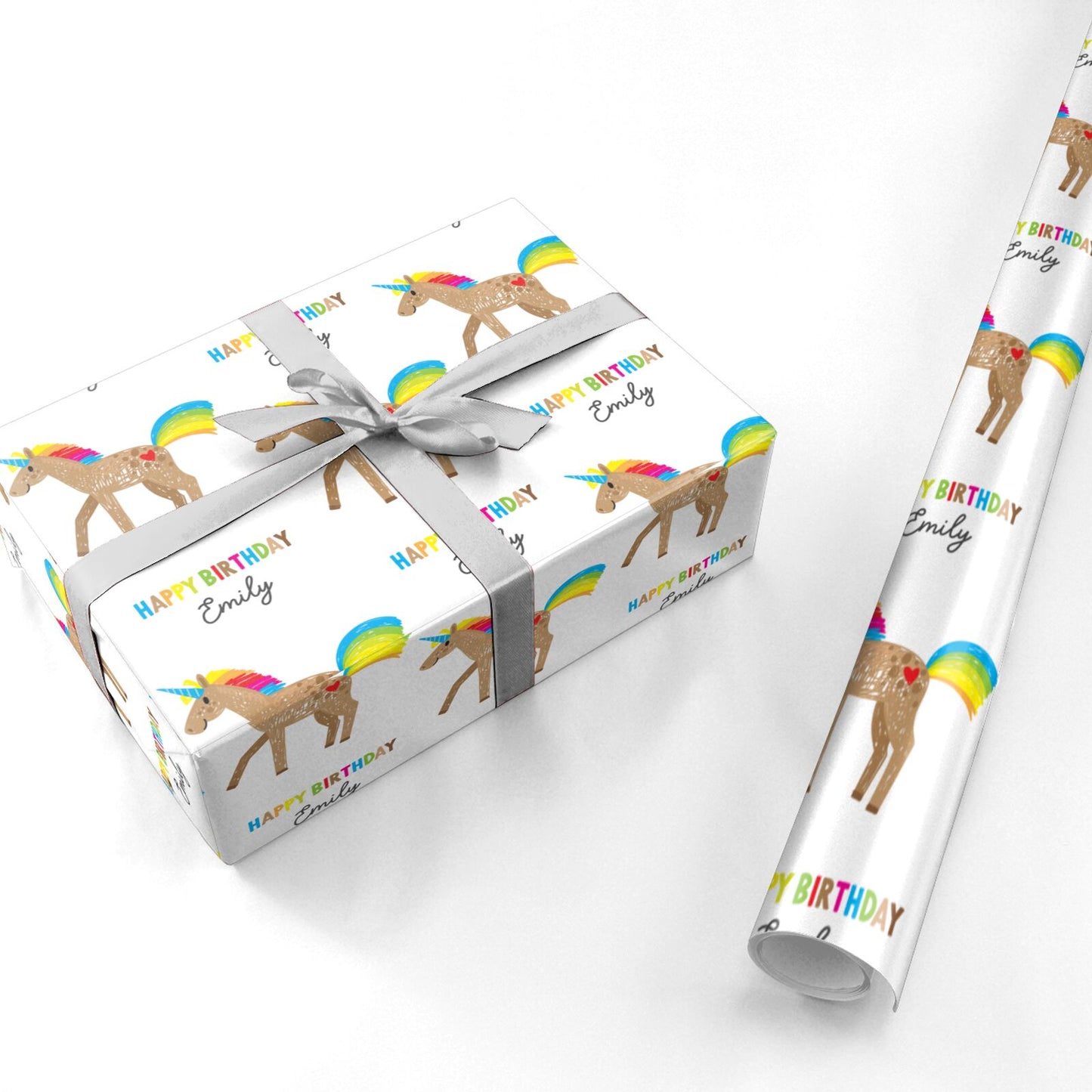 Personalised Unicorn with Name Personalised Wrapping Paper