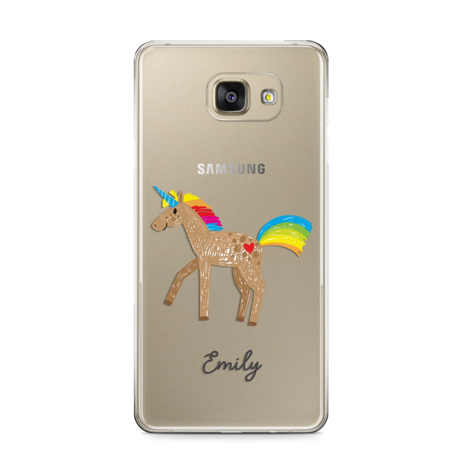 Personalised Unicorn with Name Samsung Galaxy A9 2016 Case on gold phone