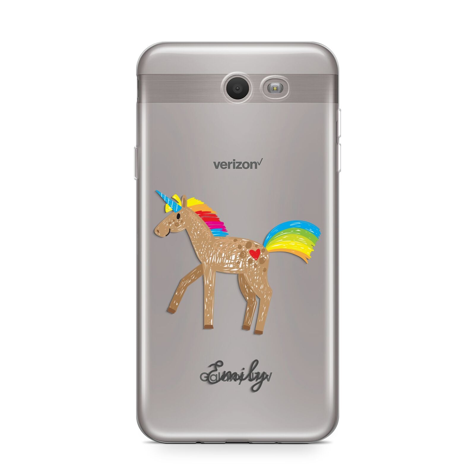 Personalised Unicorn with Name Samsung Galaxy J7 2017 Case