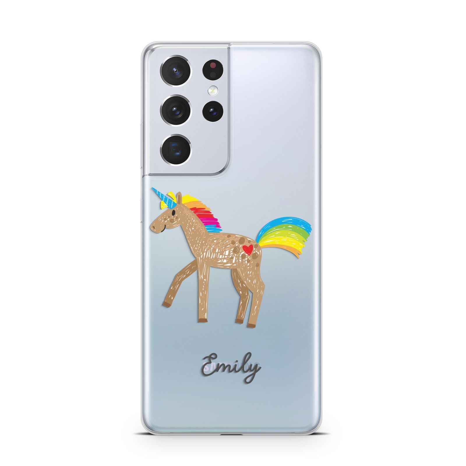 Personalised Unicorn with Name Samsung S21 Ultra Case