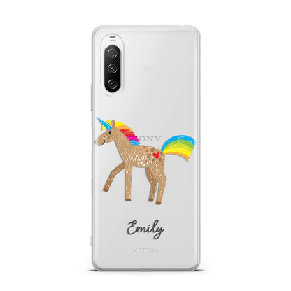 Personalised Unicorn with Name Sony Xperia 10 III Case