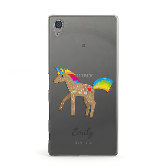 Personalised Unicorn with Name Sony Xperia Case
