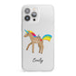 Personalised Unicorn with Name iPhone 13 Pro Max Clear Bumper Case