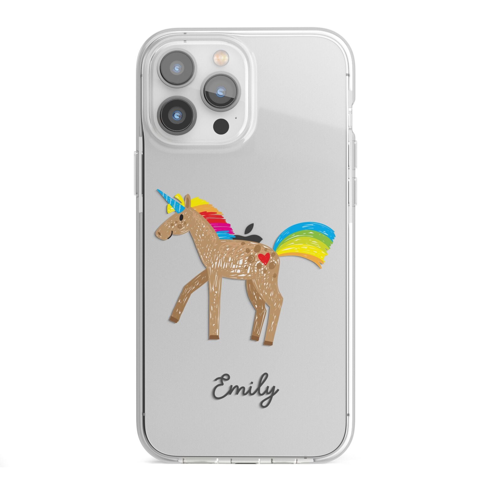 Personalised Unicorn with Name iPhone 13 Pro Max TPU Impact Case with White Edges