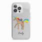 Personalised Unicorn with Name iPhone 13 Pro TPU Impact Case with White Edges