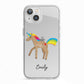 Personalised Unicorn with Name iPhone 13 TPU Impact Case with White Edges