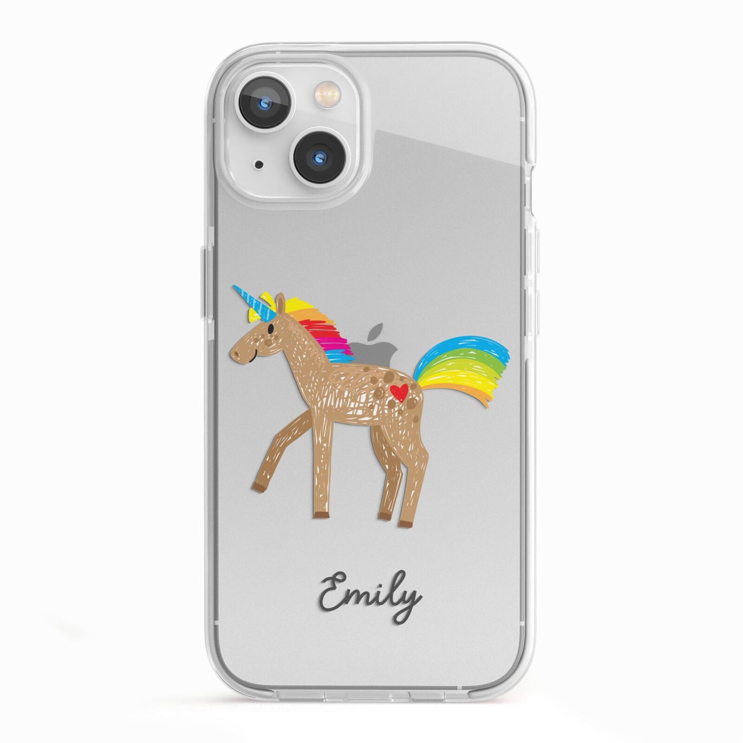 Personalised Unicorn with Name iPhone 13 TPU Impact Case with White Edges