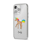 Personalised Unicorn with Name iPhone 14 Pro Max Clear Tough Case Silver Angled Image