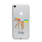 Personalised Unicorn with Name iPhone 7 Bumper Case on Silver iPhone