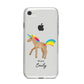 Personalised Unicorn with Name iPhone 8 Bumper Case on Silver iPhone
