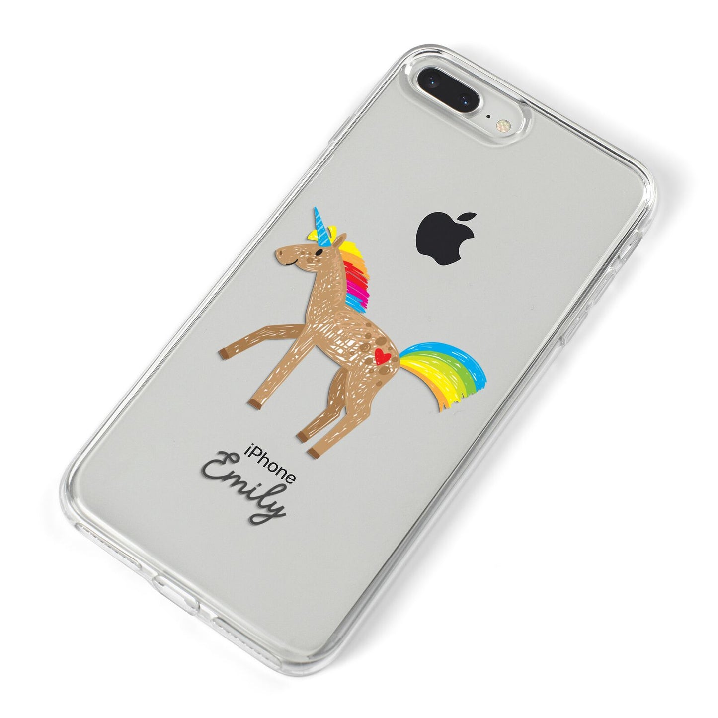 Personalised Unicorn with Name iPhone 8 Plus Bumper Case on Silver iPhone Alternative Image