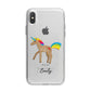 Personalised Unicorn with Name iPhone X Bumper Case on Silver iPhone Alternative Image 1