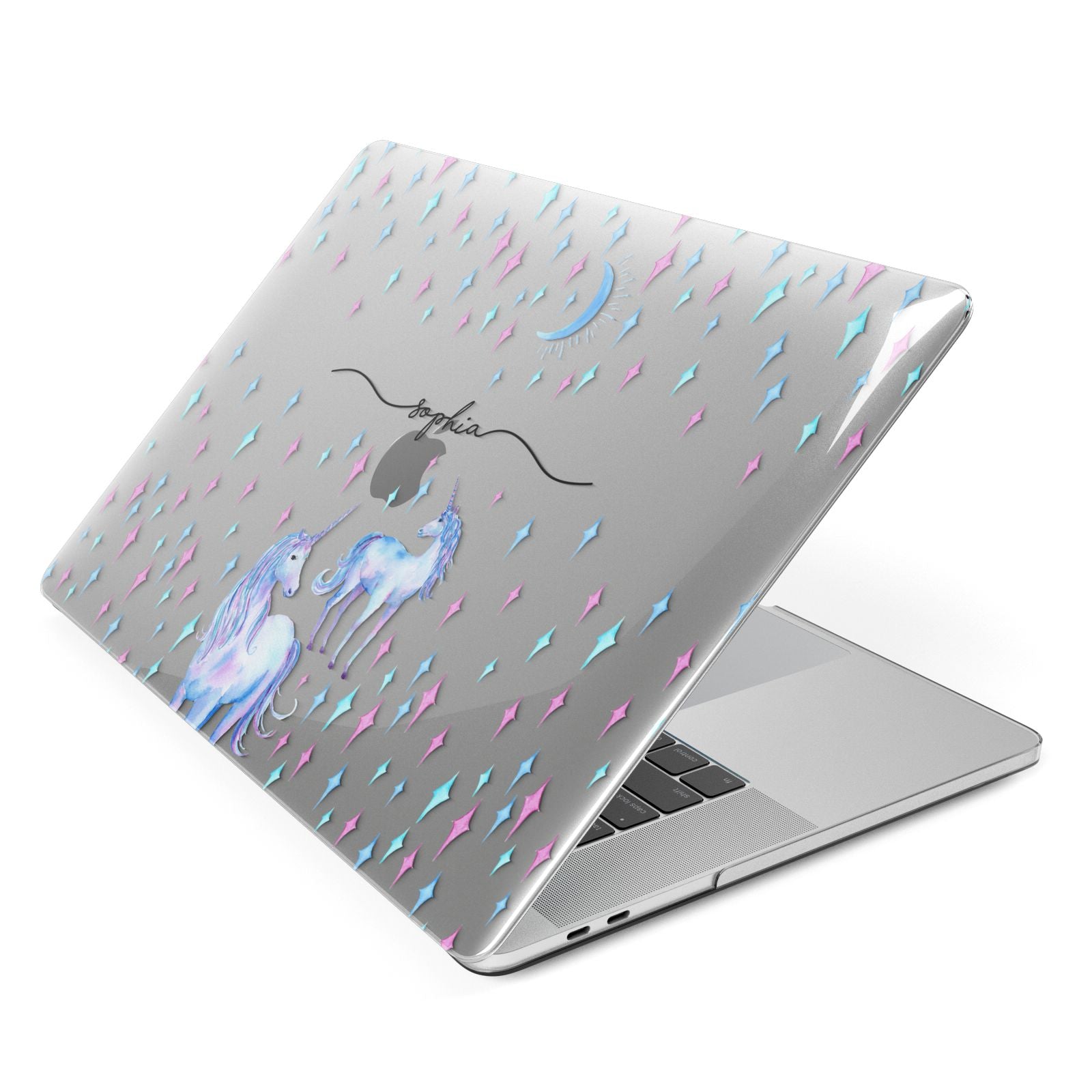 Personalised Unicorns Apple MacBook Case Side View