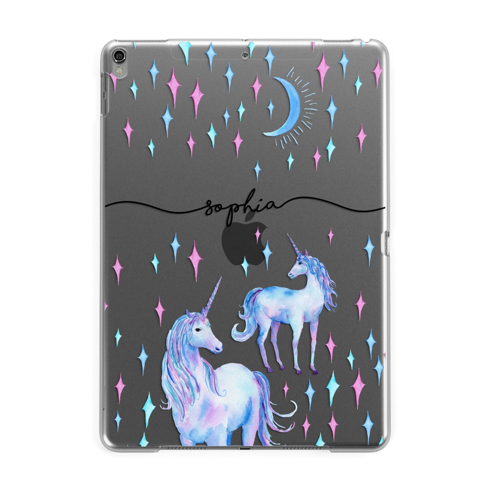 Personalised Unicorns Apple iPad Grey Case