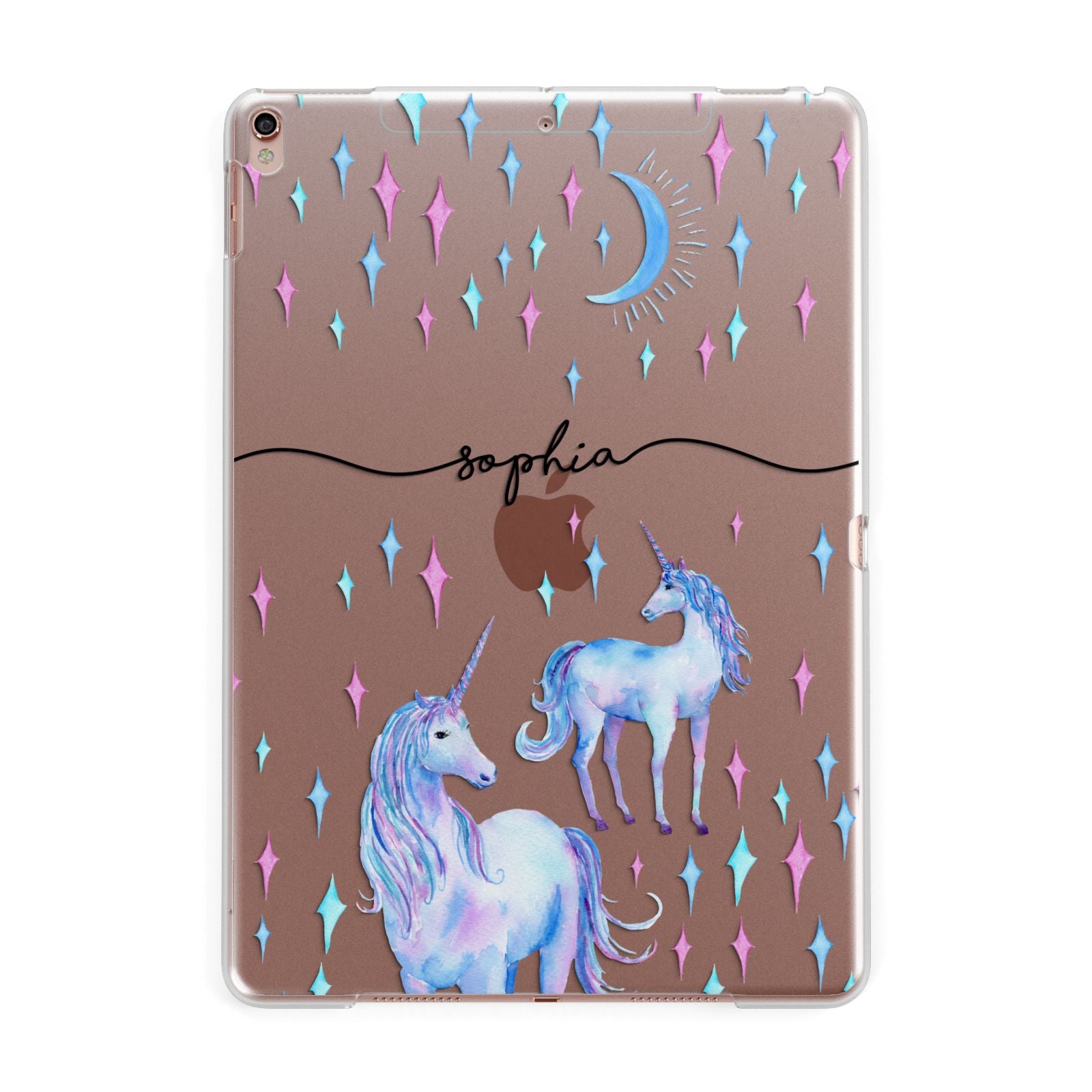 Personalised Unicorns Apple iPad Rose Gold Case