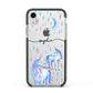 Personalised Unicorns Apple iPhone XR Impact Case Black Edge on Silver Phone