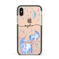 Personalised Unicorns Apple iPhone Xs Impact Case Black Edge on Gold Phone
