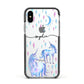 Personalised Unicorns Apple iPhone Xs Impact Case Black Edge on Silver Phone