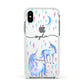 Personalised Unicorns Apple iPhone Xs Impact Case White Edge on Silver Phone