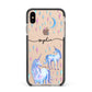 Personalised Unicorns Apple iPhone Xs Max Impact Case Black Edge on Gold Phone